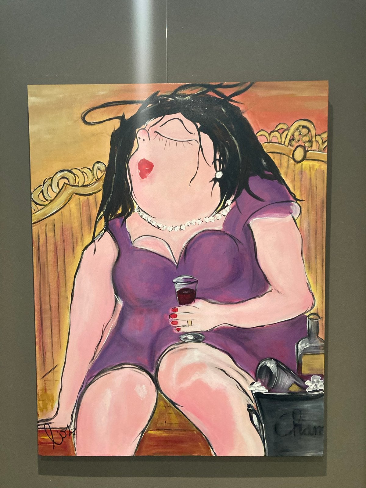 Schilderij 'Dikke Dames' - Handgemaakt, 70x90 cm, Ophalen