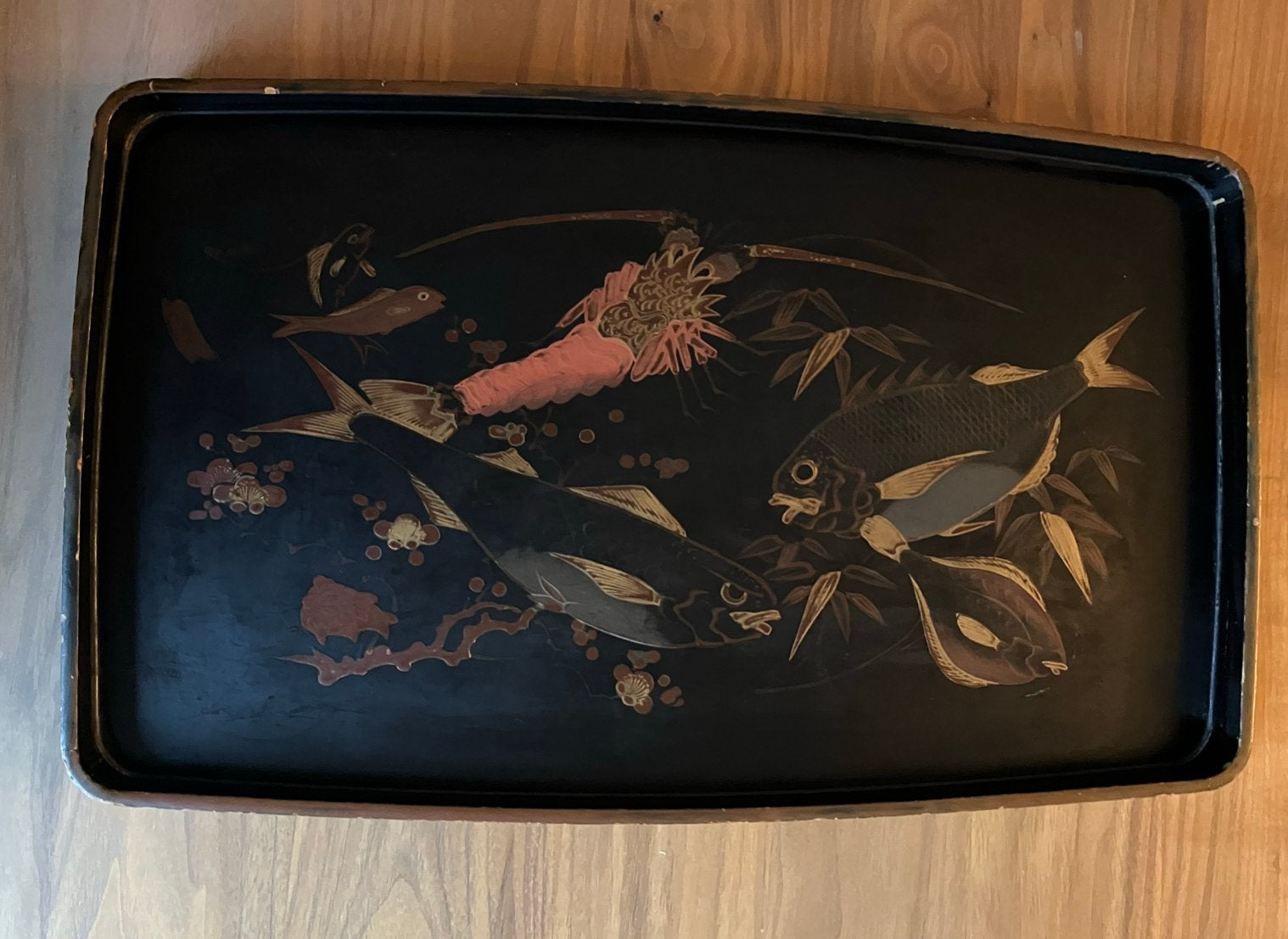 Antiek Japans lakwerk dienblad Meiji periode, Ophalen