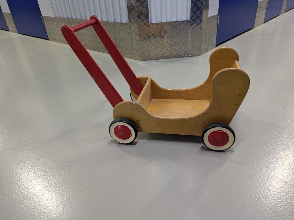 Vintage Houten poppenwagen/Loopwagen, Ophalen, Gebruikt, Duw- of Trekspeelgoed