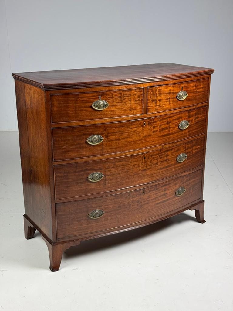 Mahonie Bowfront commode 19e eeuw, Ophalen, Zo goed als nieuw, 25 tot 50 cm, Minder dan 100 cm