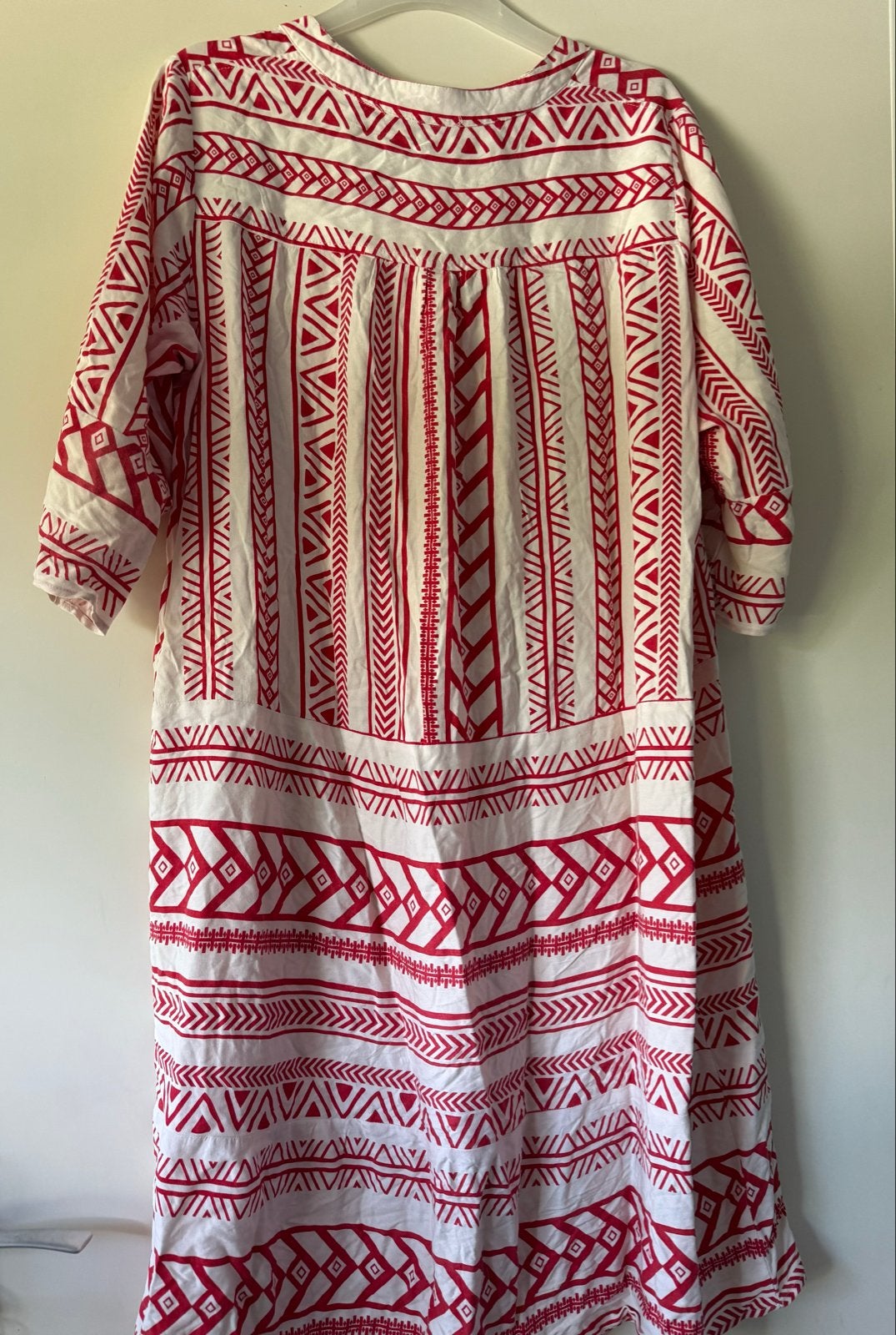 Rood-witte jurk maat 42,, Maat 42/44 (L), Ophalen of Verzenden, Gedragen, Rood