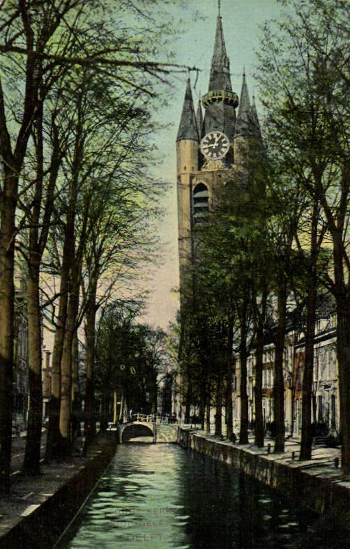 Oude Kerk - Oud Delft - Delft - ongelopen, Ophalen of Verzenden, Voor 1920, Ongelopen, Zuid-Holland
