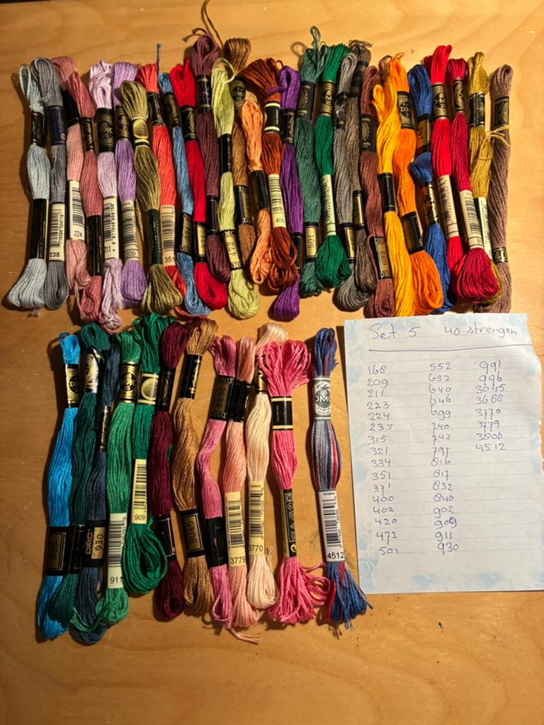 40 strengen DMC garen set 5, Ophalen of Verzenden, Zo goed als nieuw, Borduurgaren of Zijde