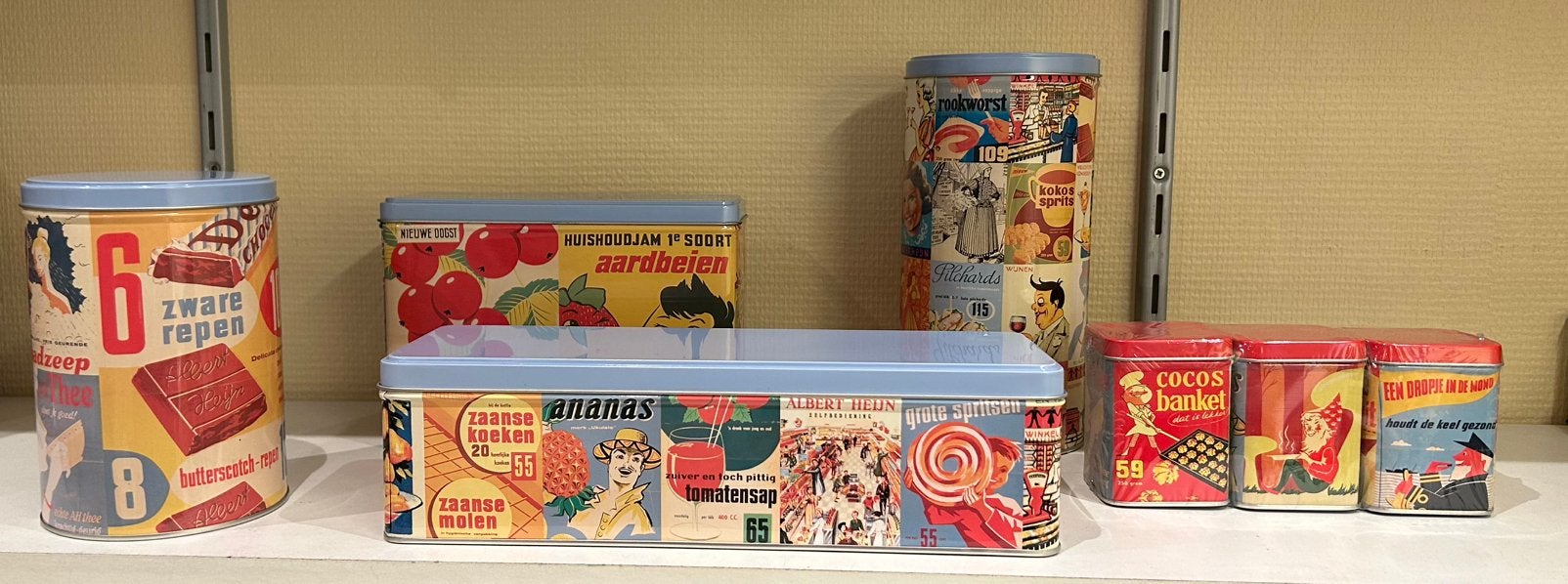 Retro Albert Heijn bewaar blikken, Ophalen of Verzenden, Overige
