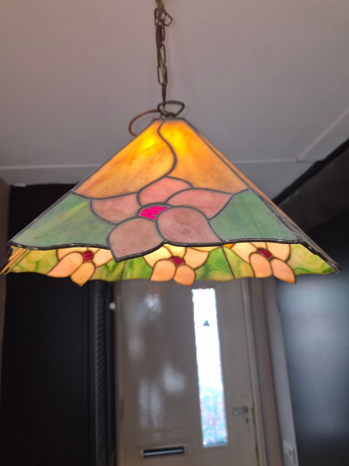 Tiffany  Hanglamp met Bloemmotief, Ophalen of Verzenden