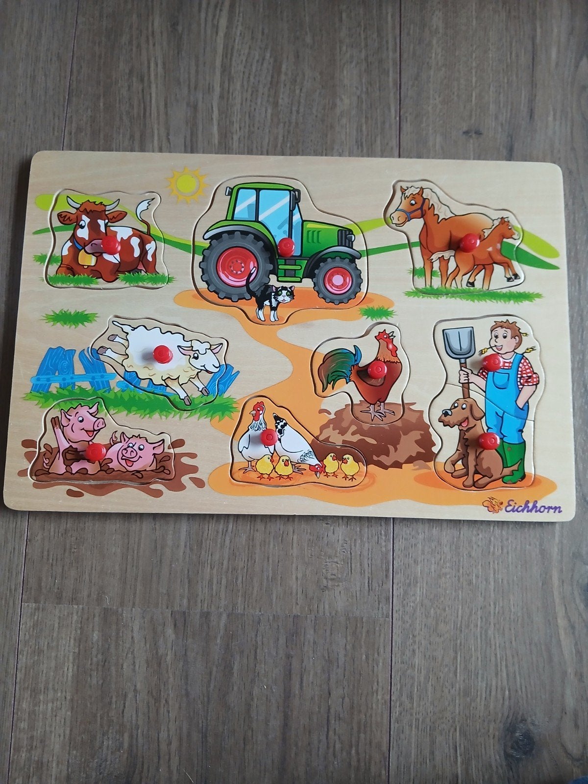 Eichhorn Boerderij Dieren Houten Puzzel, Kinderen en Baby's, Ophalen, Zo goed als nieuw, Overige typen