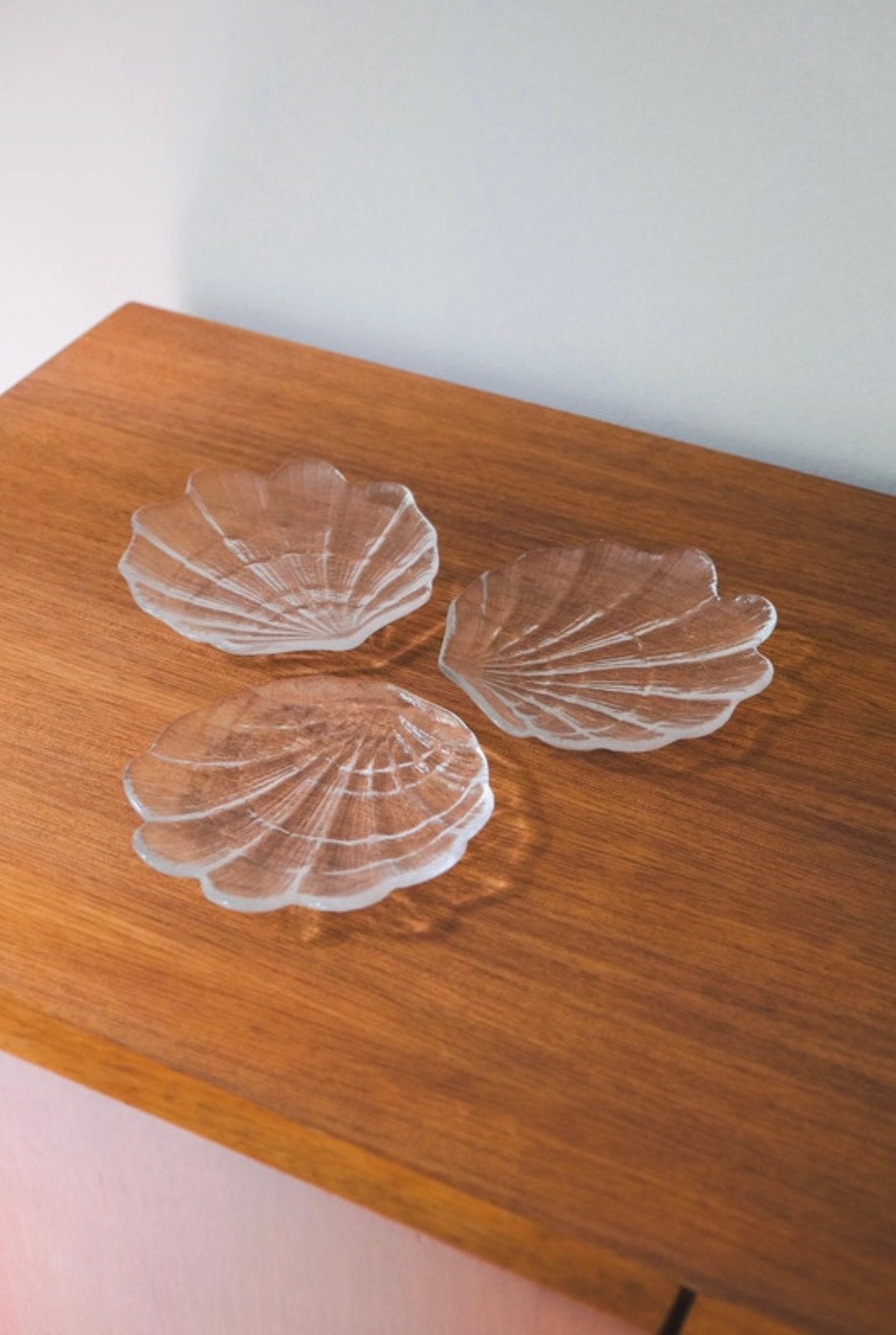 Set van 12 amuse bordjes schelp, Ophalen of Verzenden, Zo goed als nieuw, Glas