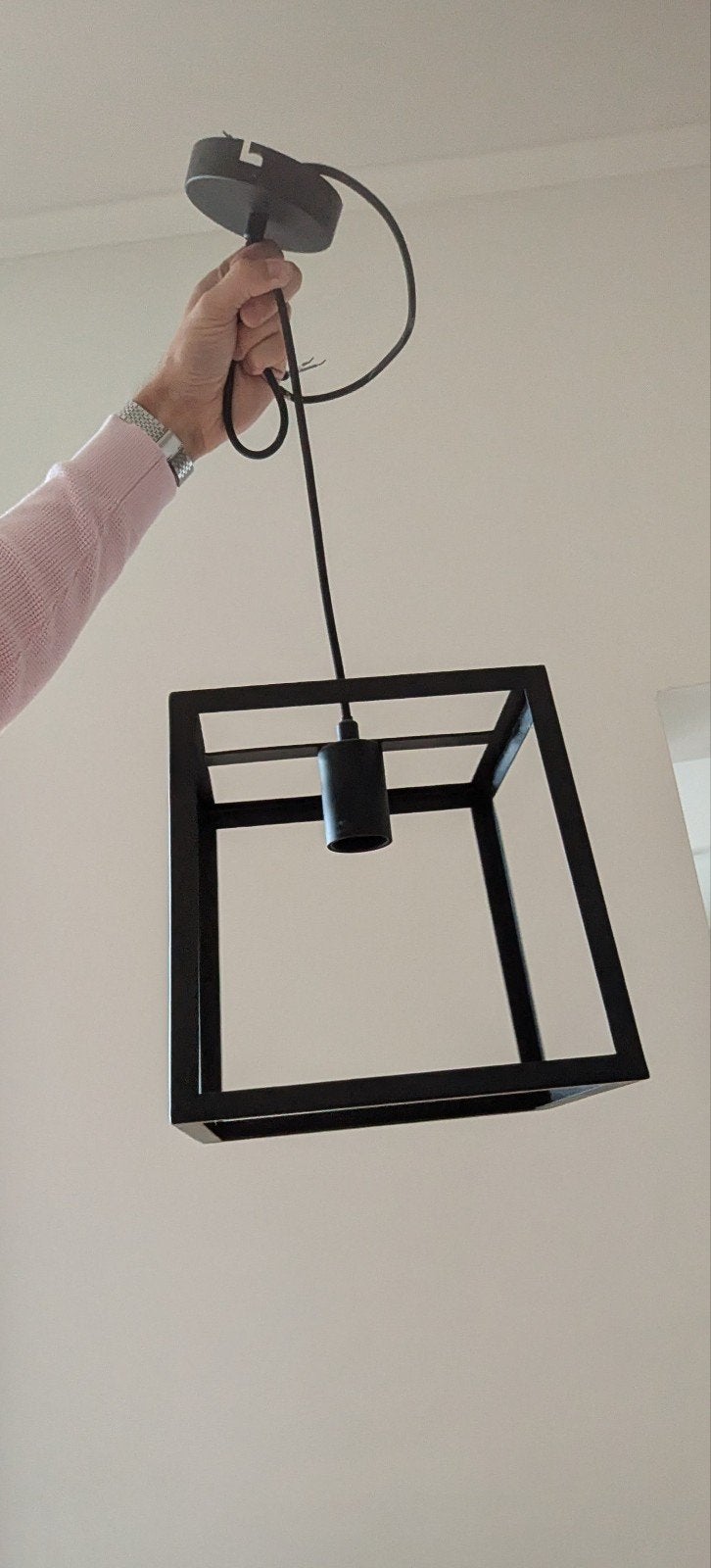 Zwarte hanglamp Milas Karwei industrieel, Ophalen, Zo goed als nieuw, Metaal