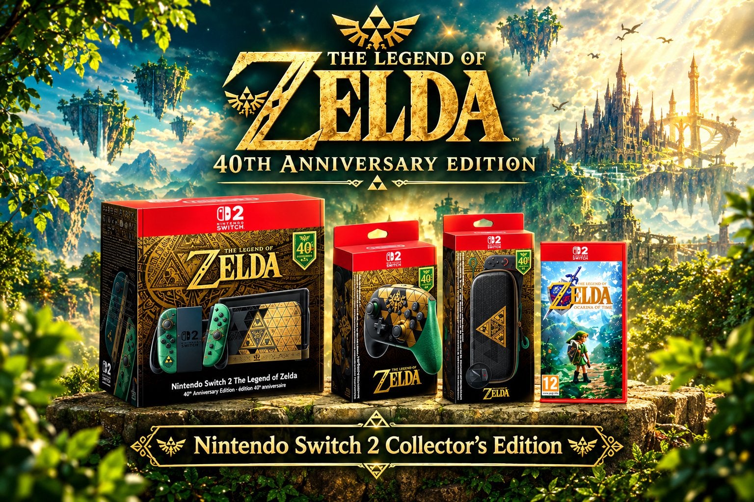 Nintendo Switch 2 Zelda 40th Anniversary Complete Set -Nieuw, Met games, Nieuw, Ophalen of Verzenden, Switch Original