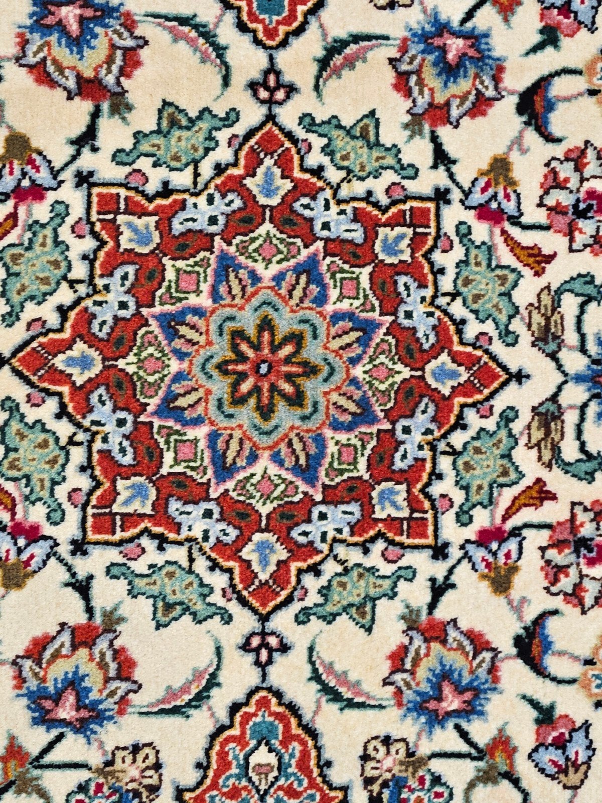 Handgeknoopt perzisch tapijt tabriz 50raj 91x67, Info@SlatsAntiek.nl, Crème, 50 tot 100 cm, Perzisch