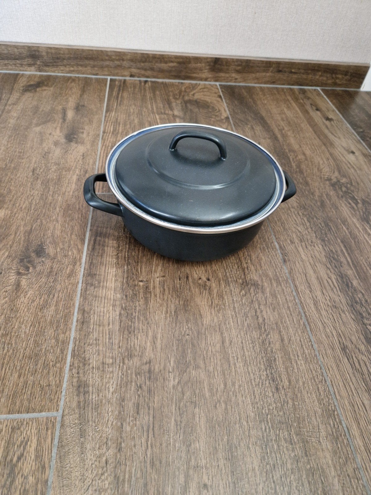 BK Fortalit braadpan 28 cm blauw zwart, Gebruikt, Braadpan, BK, Ophalen of Verzenden