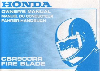Honda CBR900 RR Fire blade manual handleiding (5599z), Motoren, Handleidingen en Instructieboekjes, Verzenden, Honda