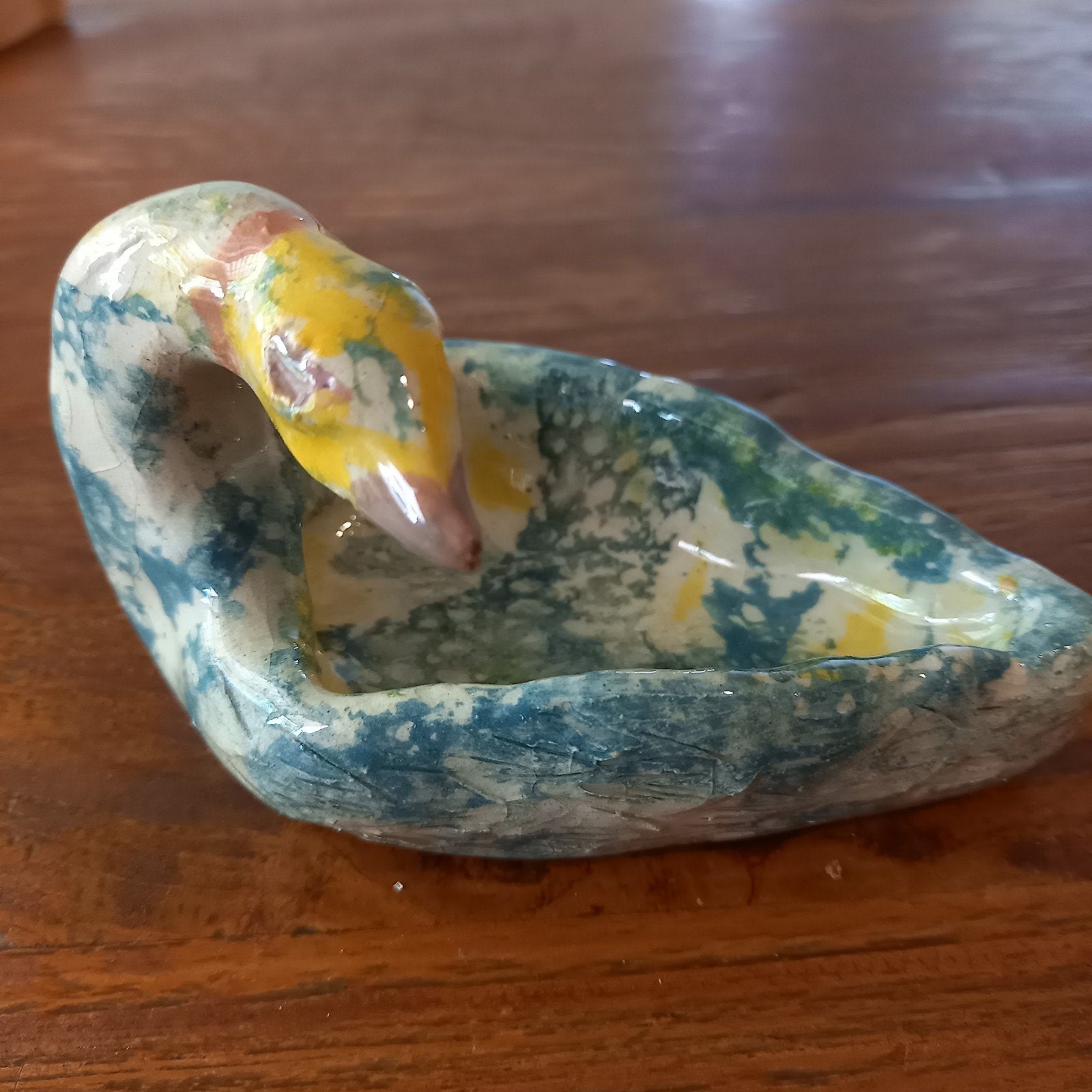 Uniek handgemaakt keramieken schaaltje / zwaantje – Vintage, Antiek en Kunst, Ophalen of Verzenden