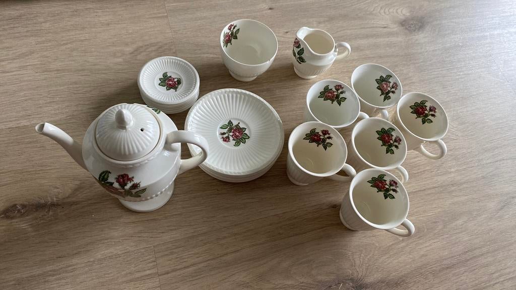 Wedgewood moss rose theeservies set, Ophalen of Verzenden