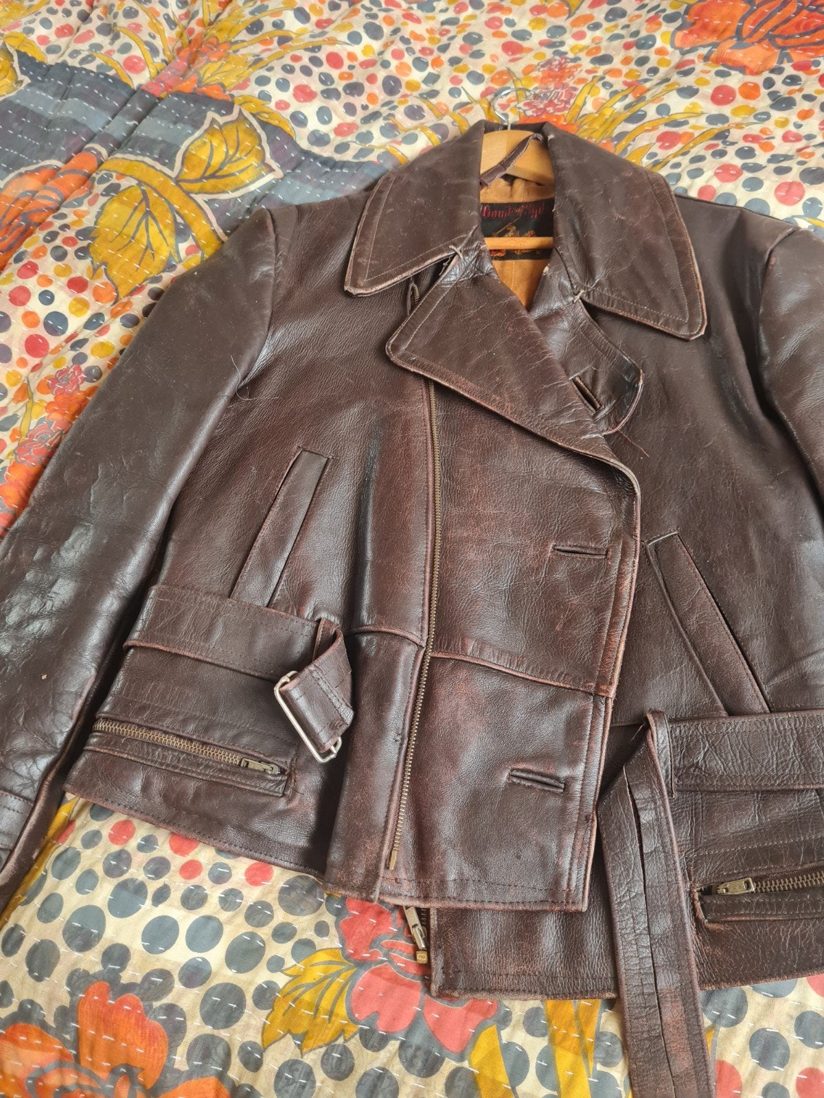 Vintage Leren Jas - Bruin - Maat M, Bruin, Thunder Ryder, Gedragen, Ophalen