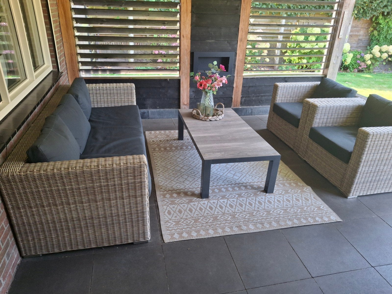 Kunststof Rotan Loungeset met Extra Hoezen, Ophalen, Loungeset