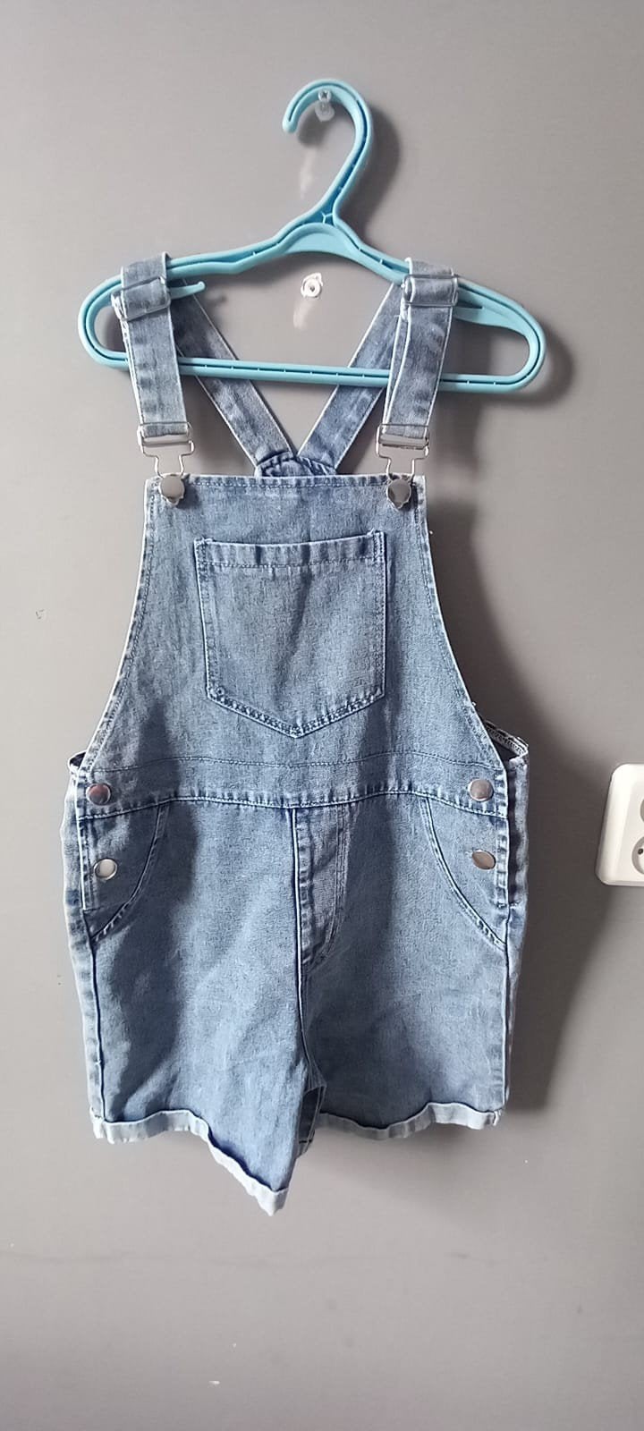 Leuke denim tuinbroek short voor meisjes, maat 10 jaar, Ophalen of Verzenden, Nieuw, Meisje