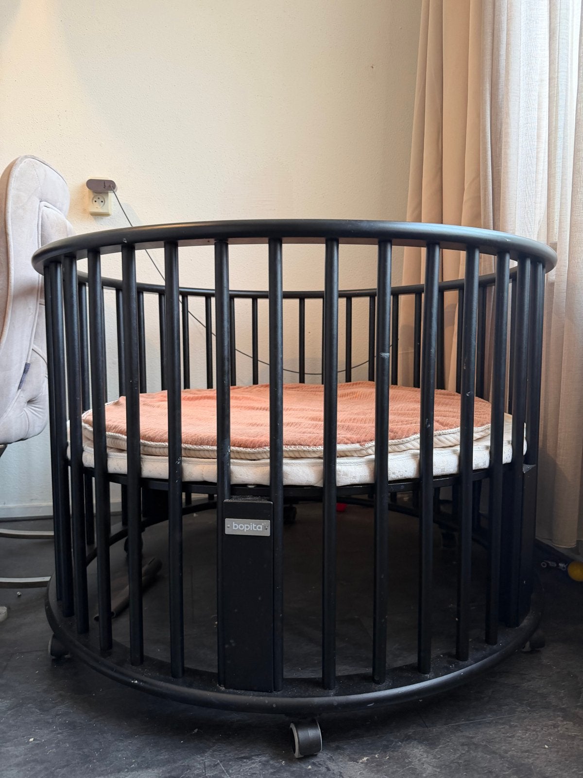 Bopita box met matras en boxkleed, Kinderen en Baby's, Ophalen, Gebruikt, Rond, Boxkleed