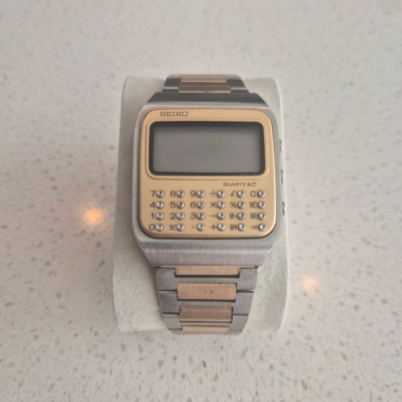 Seiko Calculator watch, rekenmachine horloge C153-5007 Japan, Seiko, Gebruikt, Staal, Polshorloge