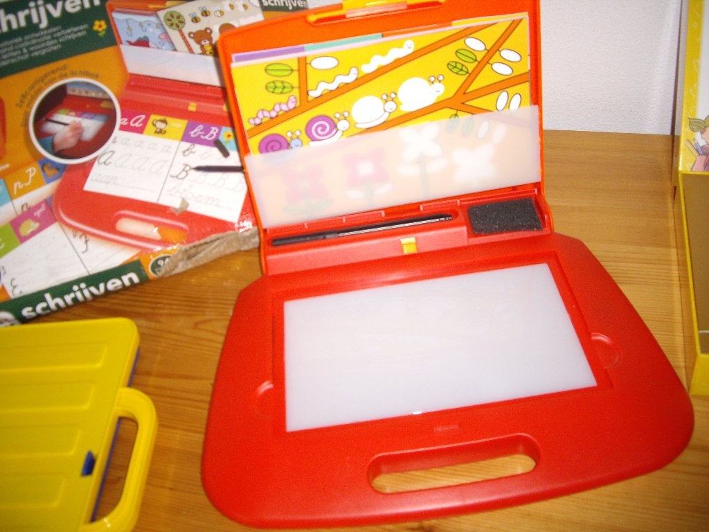 5 educatieve jumbo koffertjes  +1 doos, Ophalen, Zo goed als nieuw, Puzzelen, Met licht