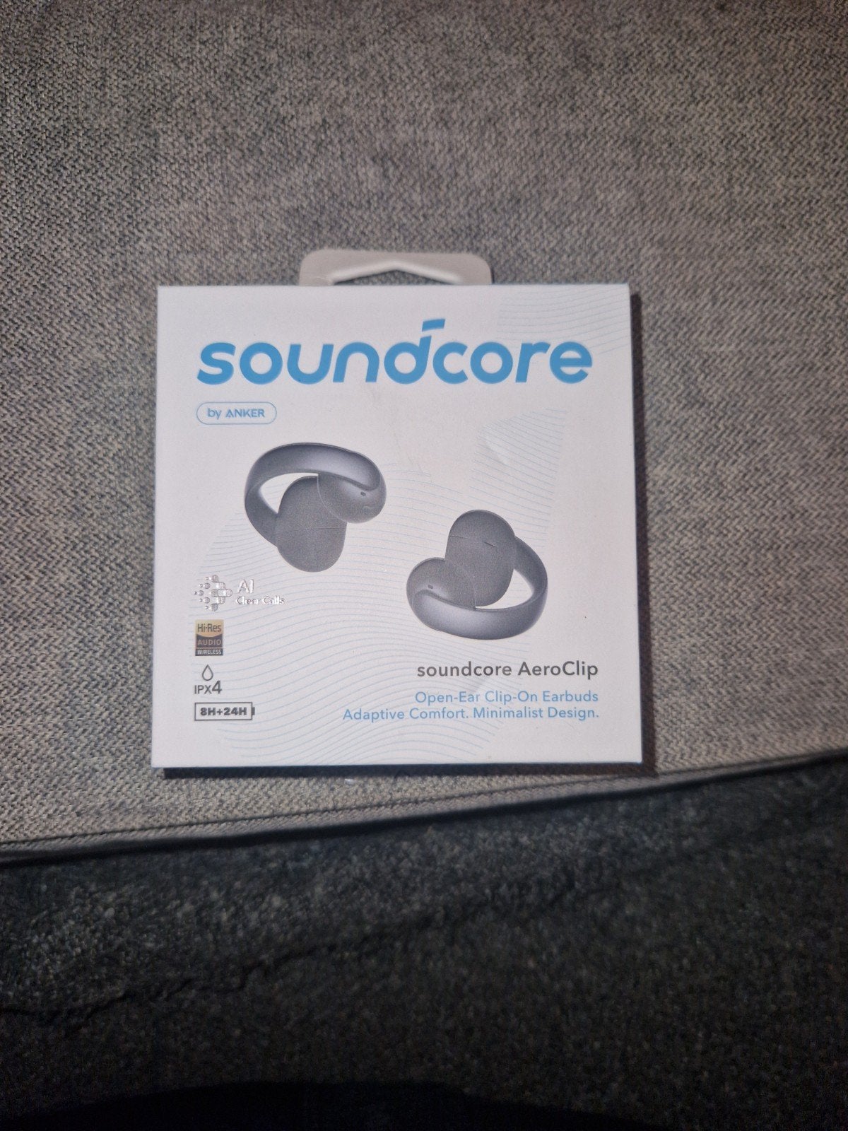 Soundcore AeroClip Open-Ear Oortjes - Nieuw in doos, Nieuw, Draadloos, Open-ear, Grijs