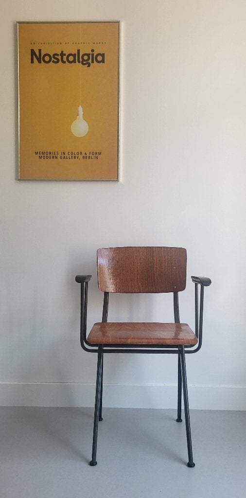 Leuke oude industriële stoel, Ophalen, Gebruikt, Bruin, Vintage