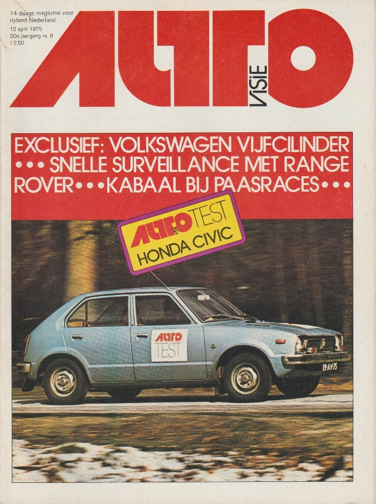 Honda Civic ( 1e generatie ) test in Autovisie 1975, Gelezen, Honda, Ophalen of Verzenden, Autovisie