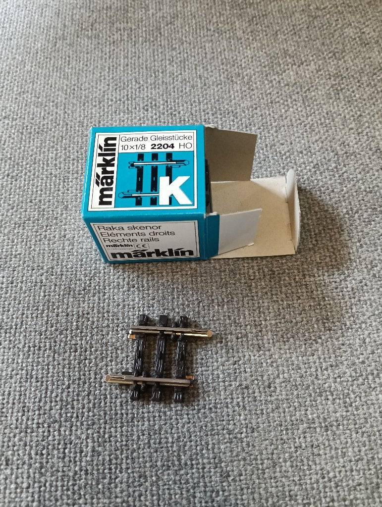Märklin 2204 H0 K-rail recht 22,5 mm, Wisselstroom, Nieuw, Rails, Ophalen of Verzenden