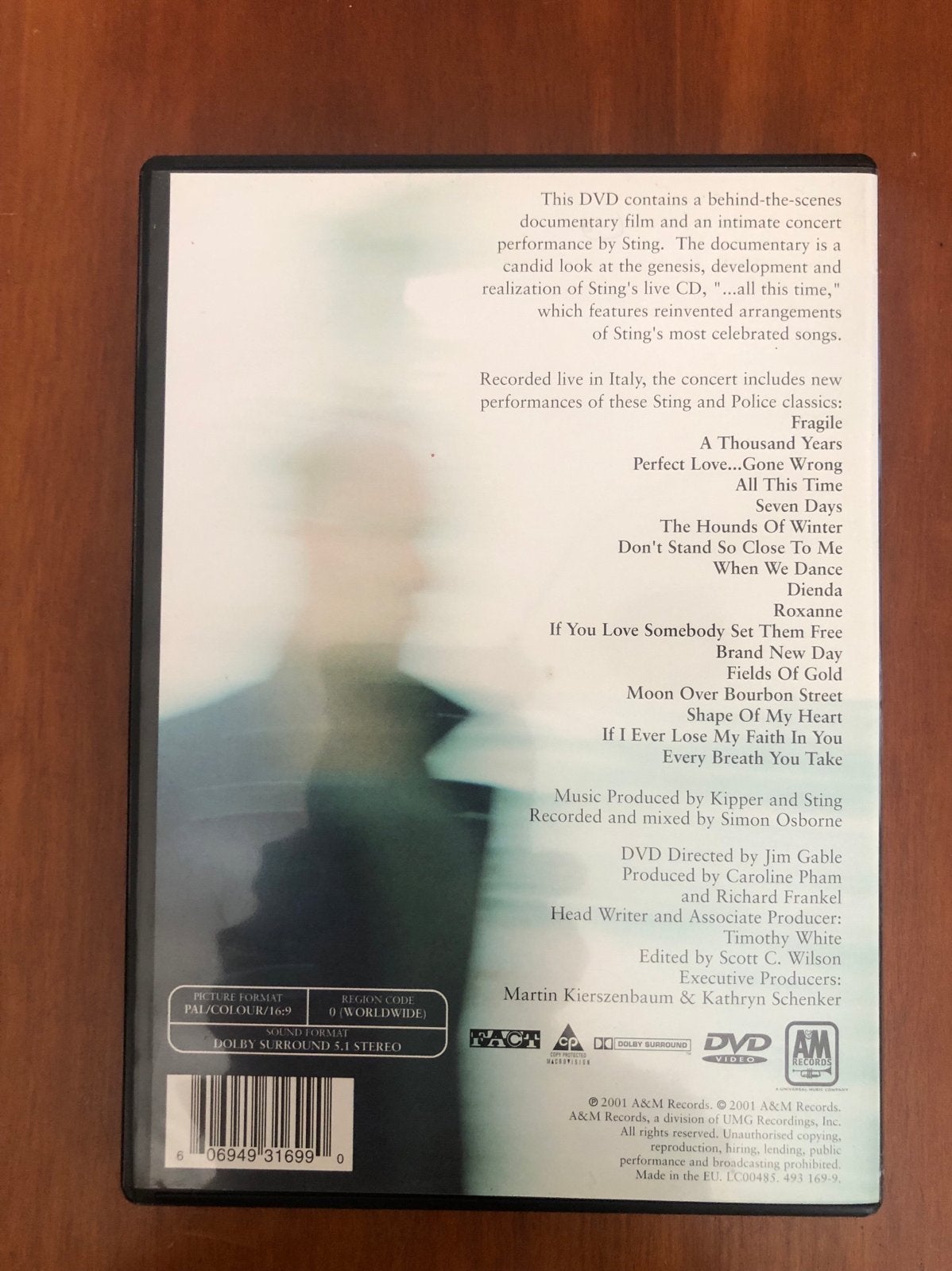 Sting - All This Time DVD (Concert/Documentaire), Alle leeftijden, Nederlands, Ophalen of Verzenden, Concert
