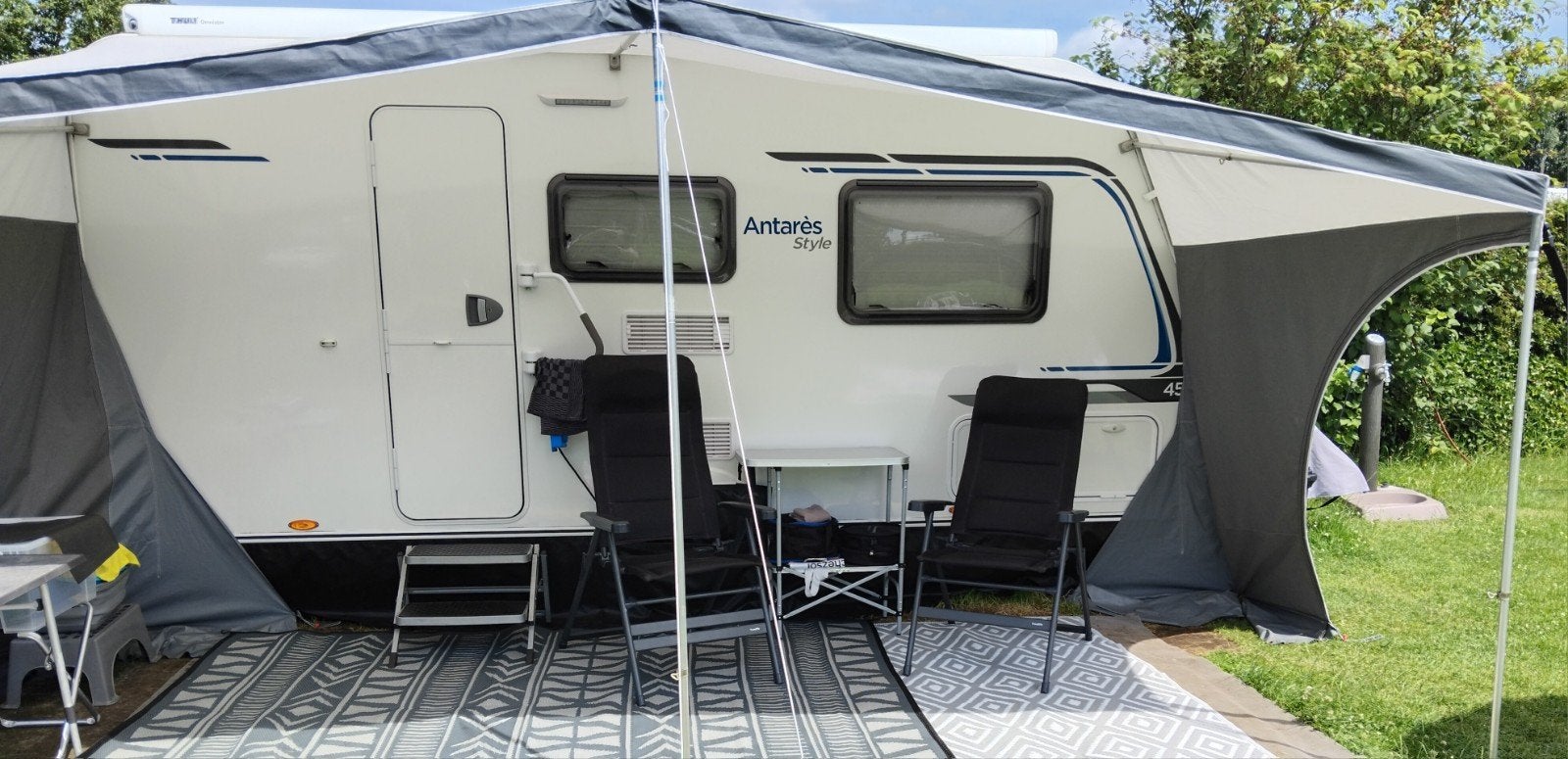 Caravanluifel, Ophalen, Gebruikt