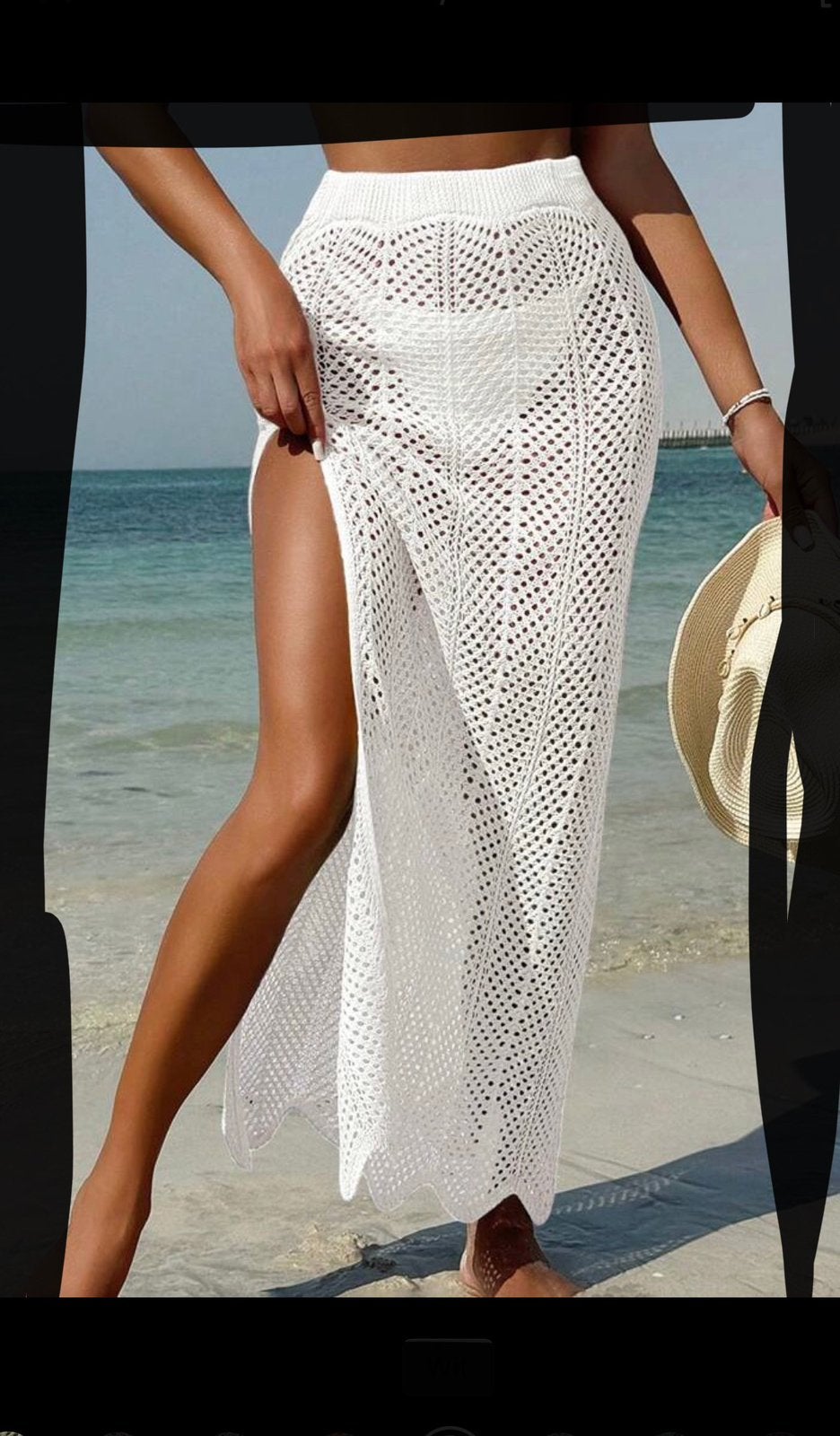 Shein cover up/strand maxi rok wit one size nieuw, Ophalen of Verzenden, Nieuw, Wit, Overige typen