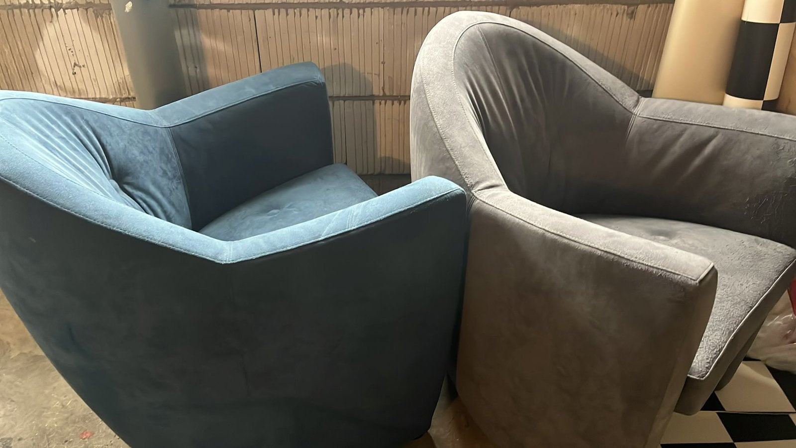 Leolux Carabita fauteuil (blauwe en grijze), Ophalen of Verzenden, Zo goed als nieuw, 75 tot 100 cm, 50 tot 75 cm