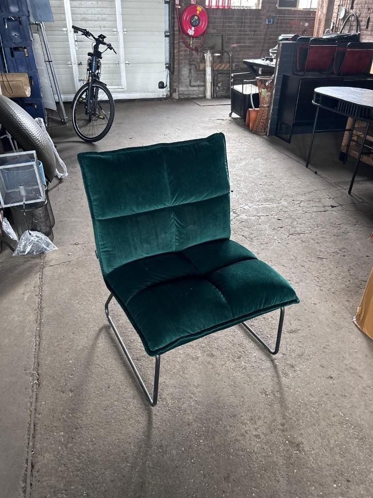 Fauteuil / relaxstoel groen outlet korting, Ophalen, Minder dan 75 cm, Nieuw, Metaal