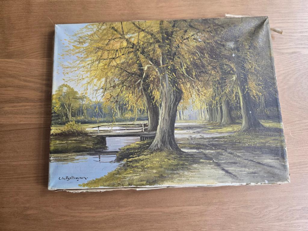 Schilderij C.H. Beltman (1850-1938) - Landschap zonder lijst, Ophalen of Verzenden