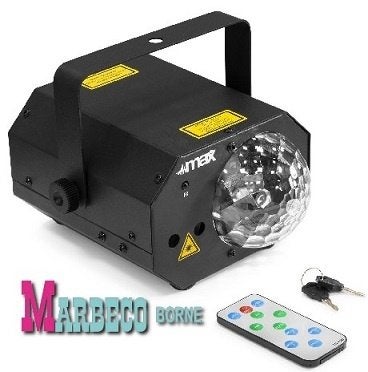 LED Jelly Moon met Rode en Groene laser, Gobo`s, Afstbed., Geluidgestuurd, Nieuw, Laser, Info@marbeco.nl