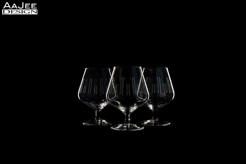3 X Royal Leerdam – A.D. Copier – Atlanta – Cognacglas groot, Ophalen of Verzenden, Gebruikt, Overige typen