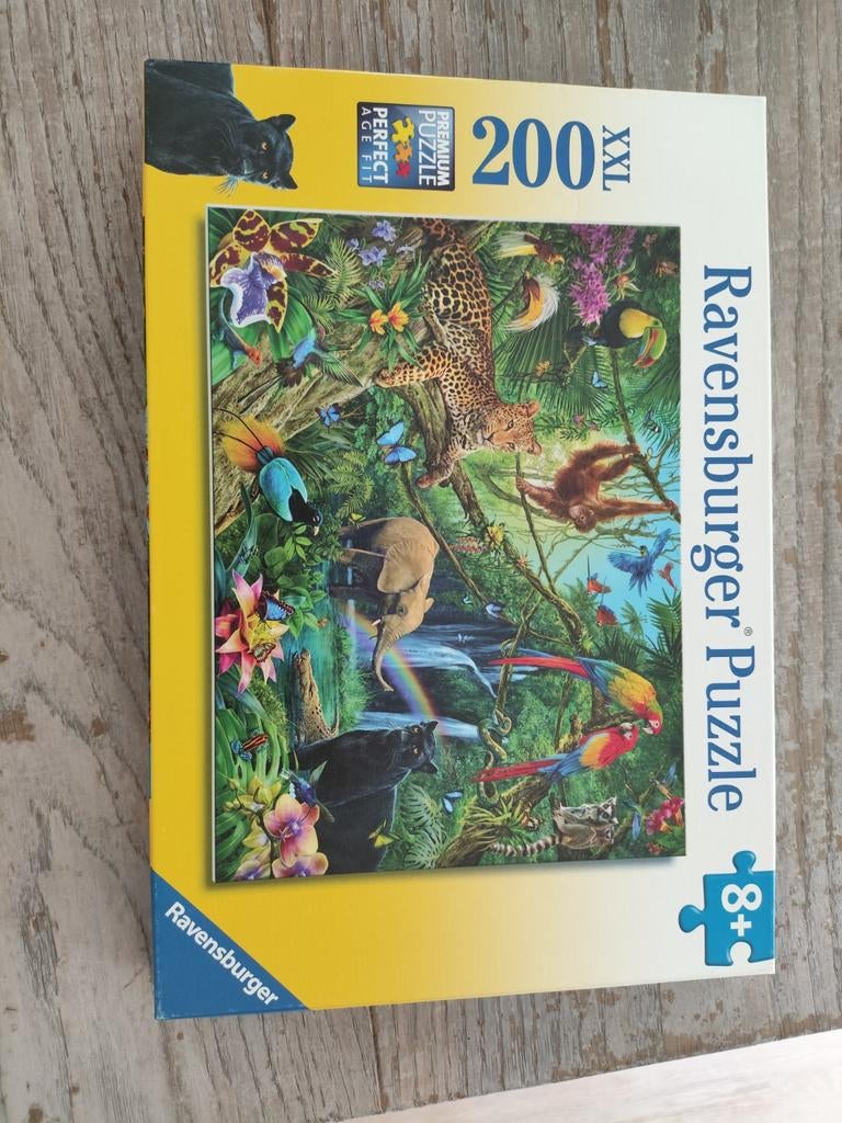 Ravensburger XXL Puzzel 200 stukjes Jungle Dieren, Ophalen of Verzenden, Minder dan 500 stukjes, Gebruikt, Legpuzzel