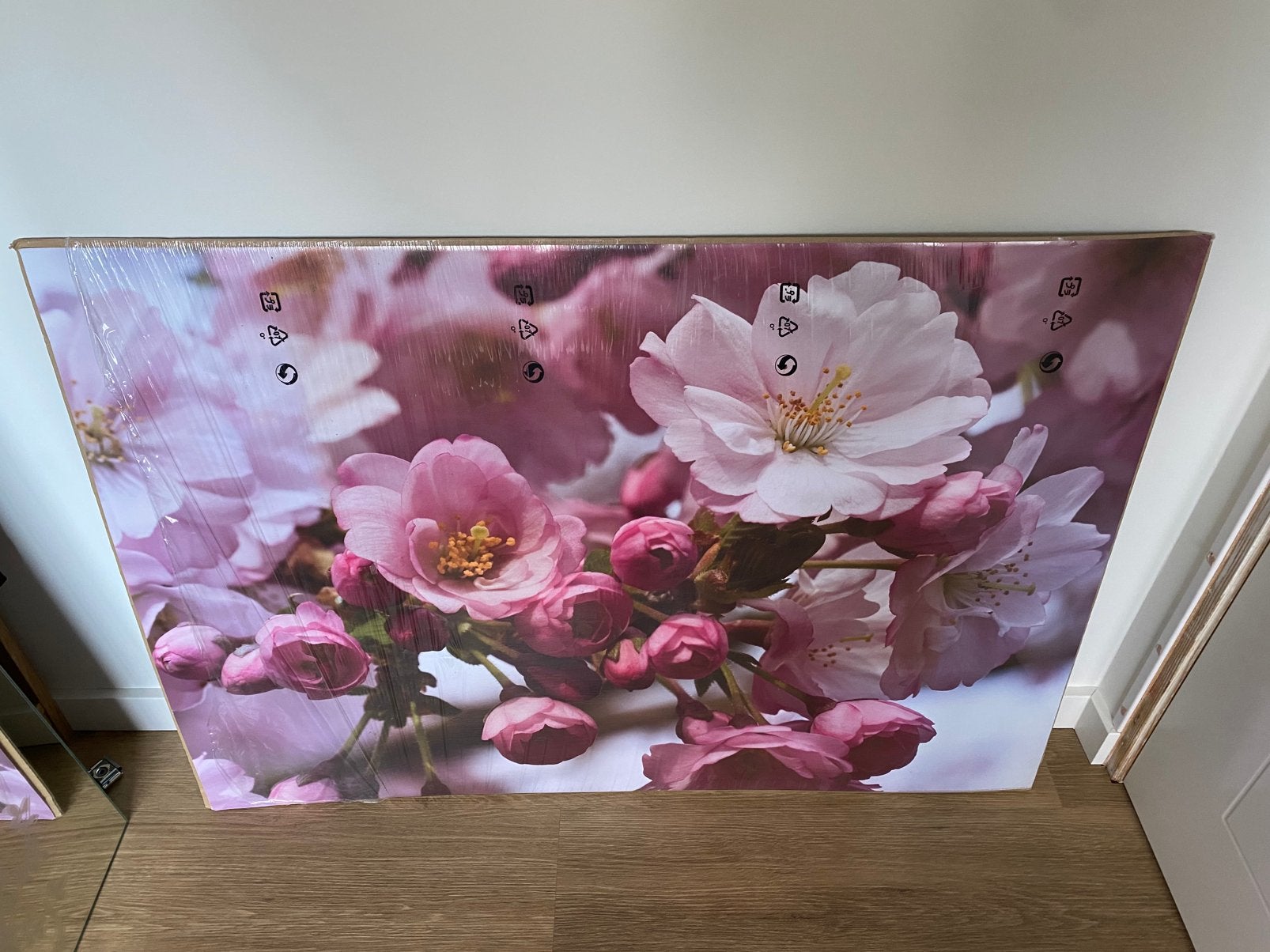 Poster roze bloesem bloemen, Ophalen, 50 – 75, Nieuw, 75 tot 100 cm