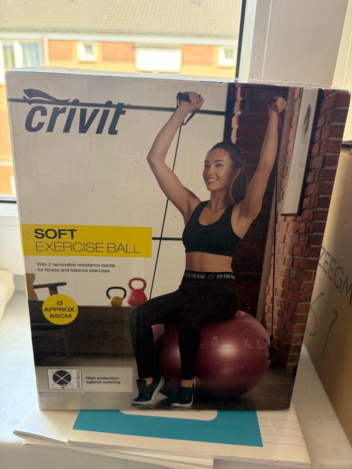 Crivit Soft Exercise Ball - Fitnessbal met weerstandsbanden, Ophalen, Nieuw, Armen