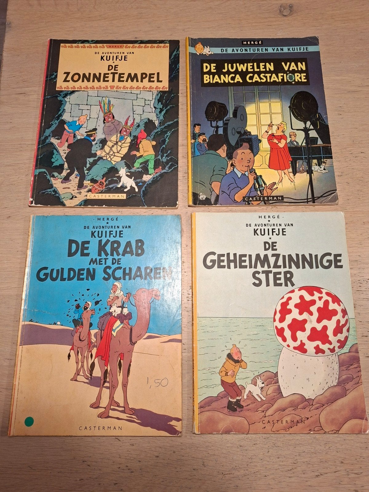Kuifje stripboeken - 4 stuks, Boeken, Meerdere stripboeken, Ophalen of Verzenden, Gelezen, Hergé