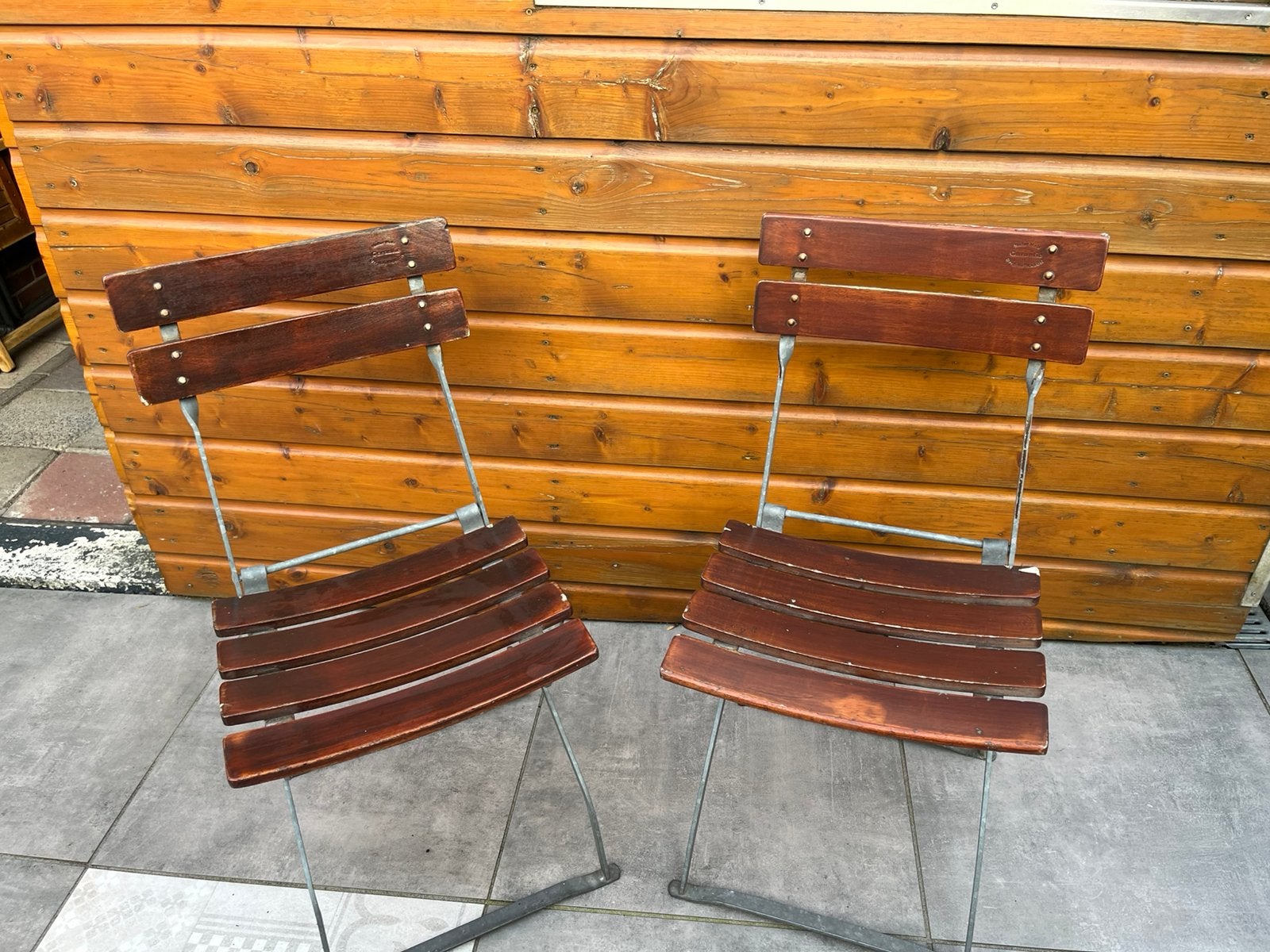 Twee Bistrostoelen opklapbaar, Ophalen, Gebruikt