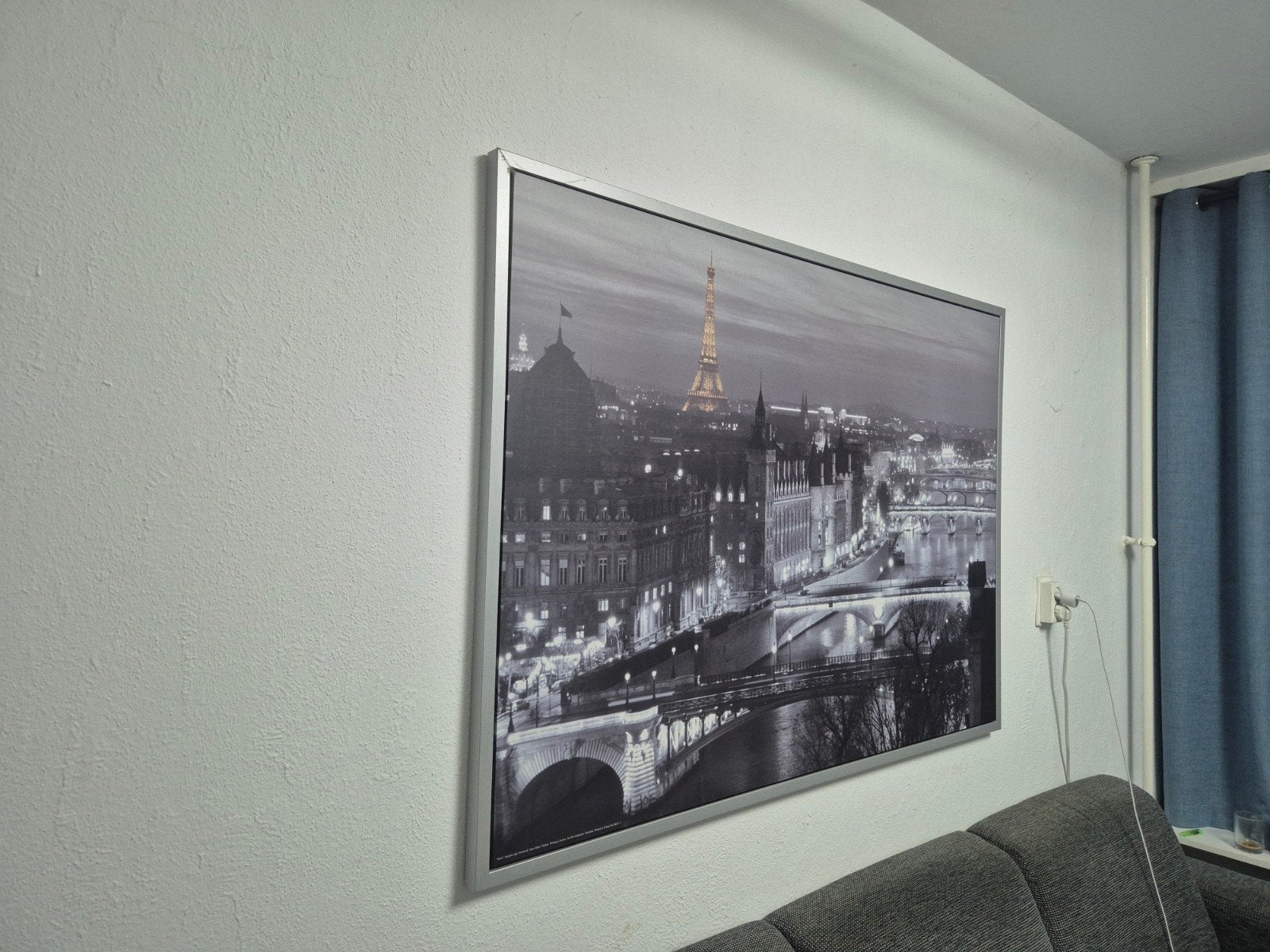 Ikea canvas Parijs met Eiffeltoren, Huis en Inrichting, Ophalen, Zo goed als nieuw, 100 tot 125 cm, Foto of Poster