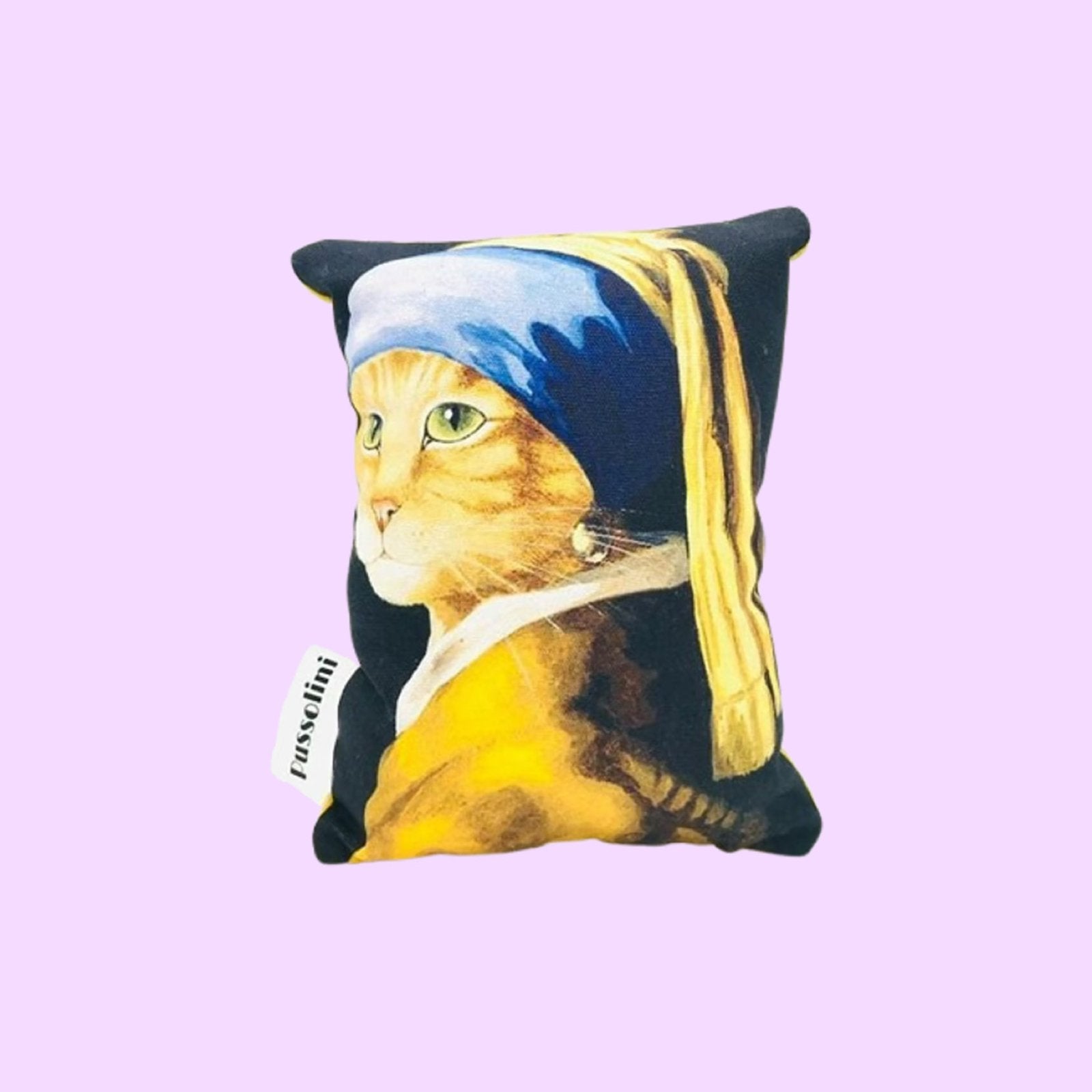 Handgemaakt kattenspeeltje eco Meisje met de Parel, Dieren en Toebehoren, Ophalen of Verzenden, Nieuw, Kattenkruid