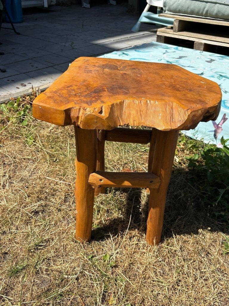 Houten bijzet tafel, 45 tot 60 cm, Minder dan 55 cm, Gebruikt, Ophalen of Verzenden
