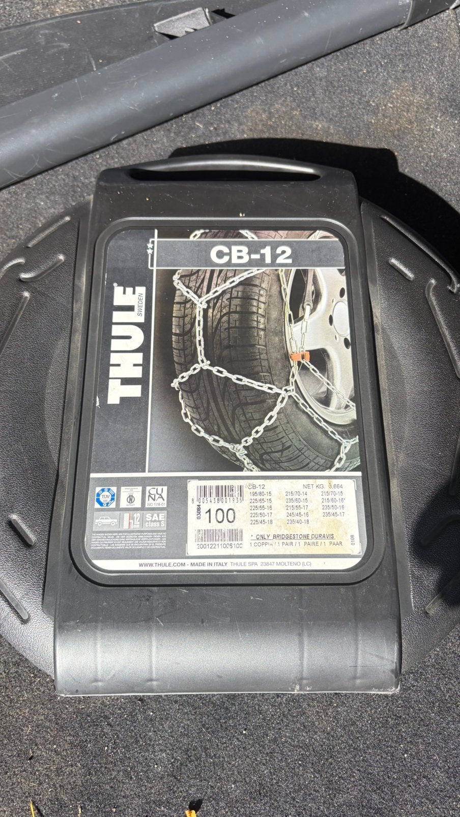 Thule CB-12 sneeuwkettingen maat 100 – nieuw/ nooit gebruikt, Ophalen, Zo goed als nieuw