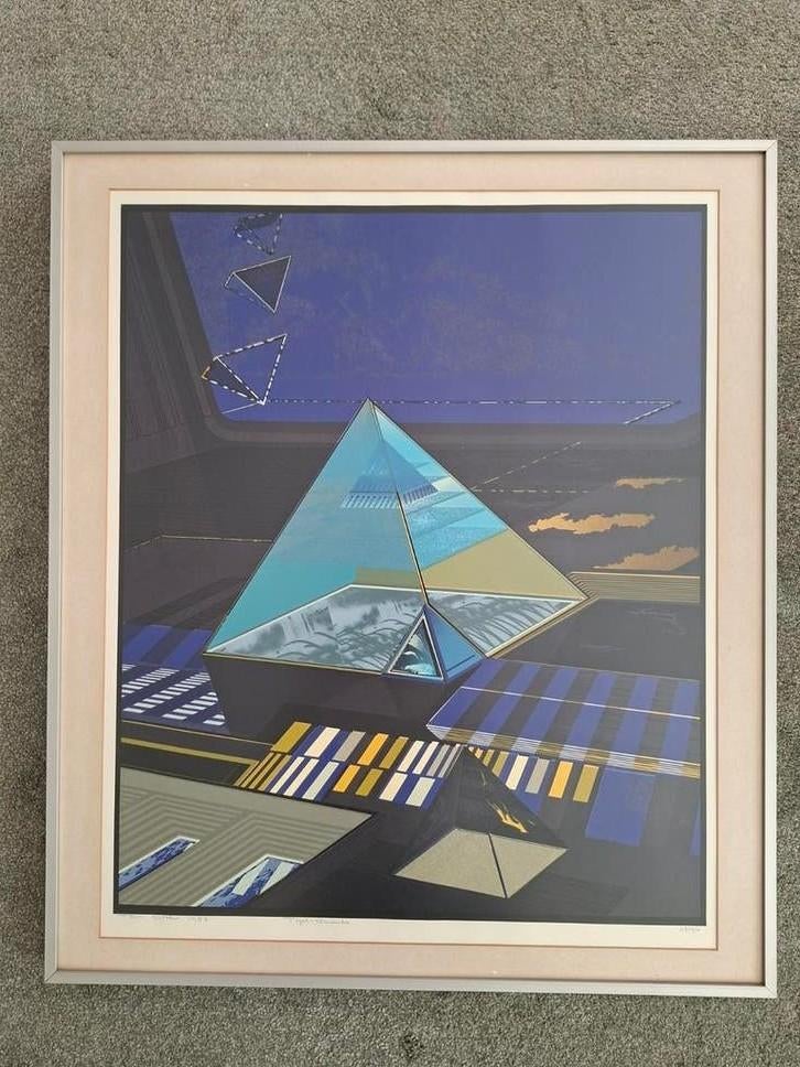 Zeefdruk Tijd Ruimte van Ton Orth 1982, 37/90, Antiek en Kunst, Kunst | Litho's en Zeefdrukken, Ophalen