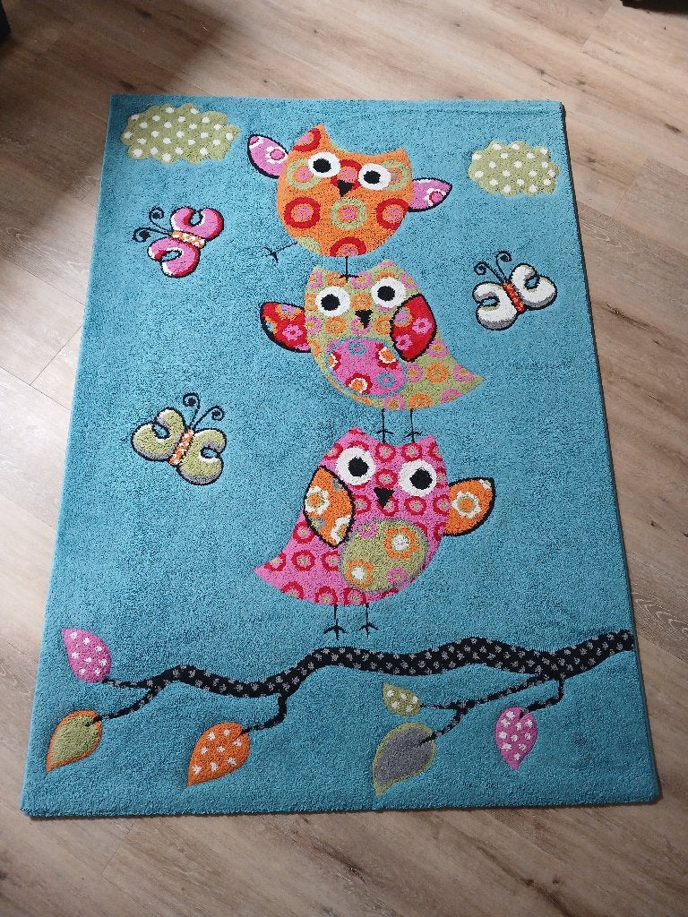 Vloerkleed uilen, uil, kinderkamer, vogel, diamant kids, Gebruikt, Overige merken, Overige typen, Ophalen of Verzenden