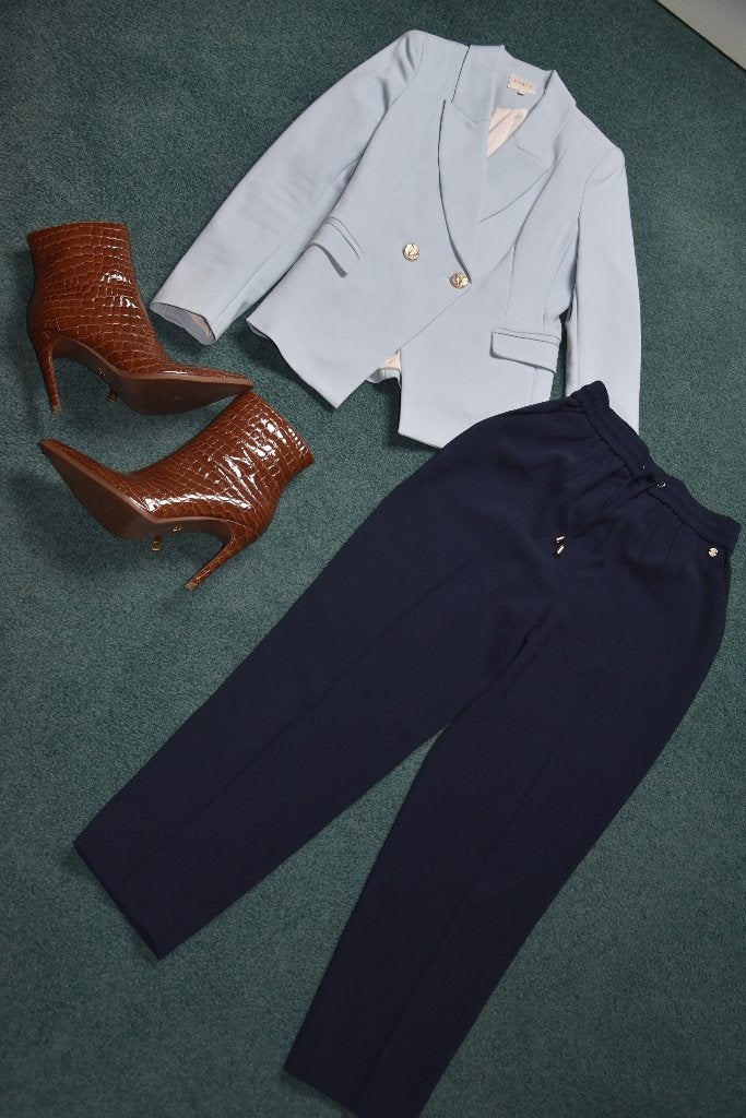 Josh V: pantalon Geraldine Dark Blue maat XS, Blauw, Ophalen of Verzenden, Zo goed als nieuw, Maat 34 (XS) of kleiner