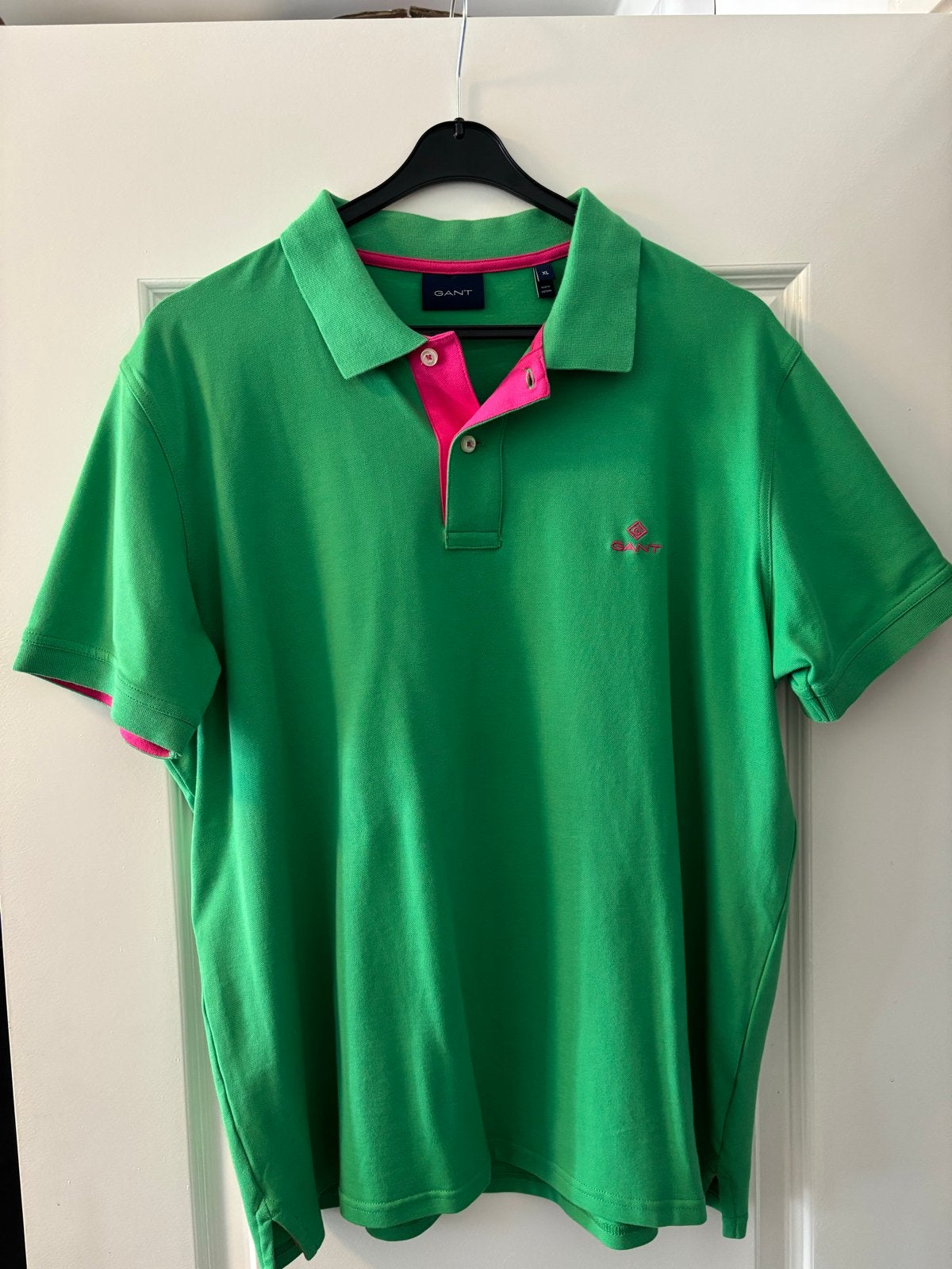 Gant Polo Shirt Groen met Roze Details - Maat XL, Ophalen of Verzenden, Zo goed als nieuw, Maat 56/58 (XL), Groen