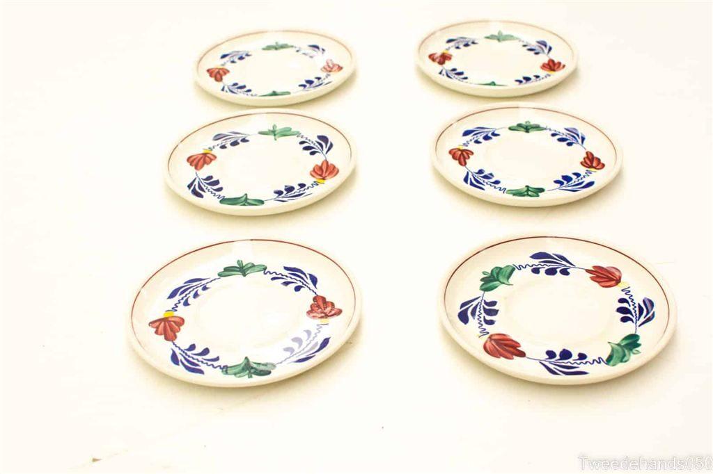6 Boerenbond schoteltjes 22111, Ophalen of Verzenden, Gebruikt, Aardewerk, Bord(en)